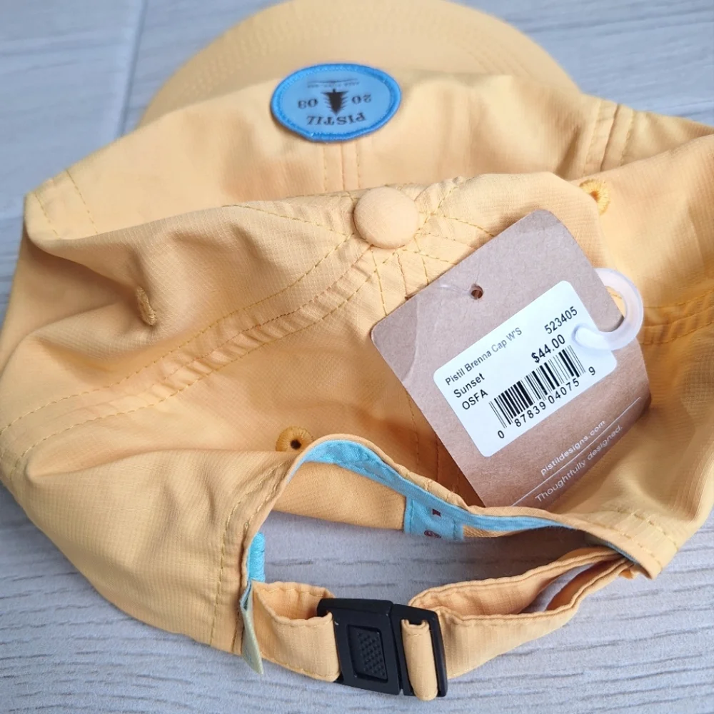 Brenna Lightweight Pistil Hat In Yellow/Sunset With Adjustable Back -  NWT